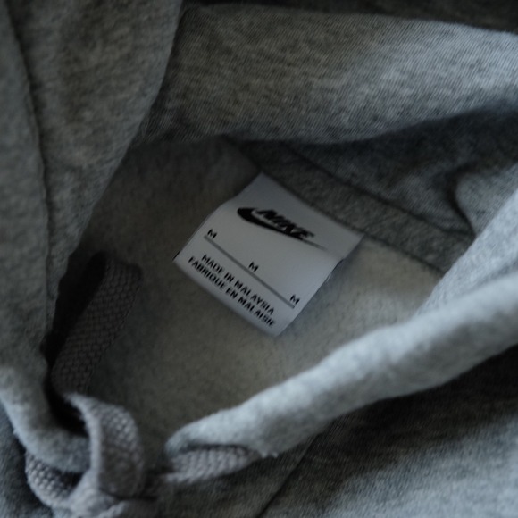 Nike Sportswear Club Fleece Hoodie Gray Pullover Casual Athleisure Size M Lounge - Picture 3 of 10